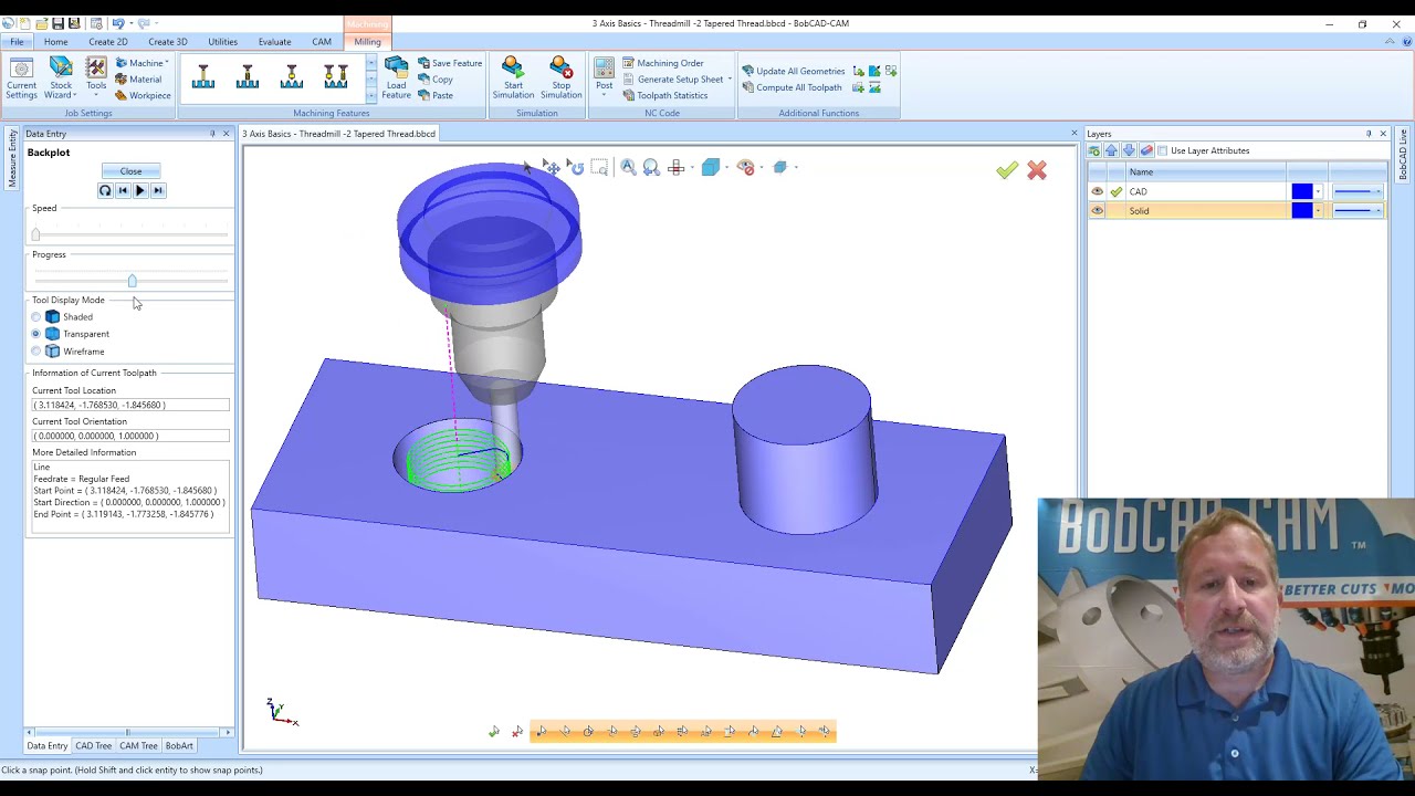 3 Axis Basics  Threadmill 2 Tapered Threads