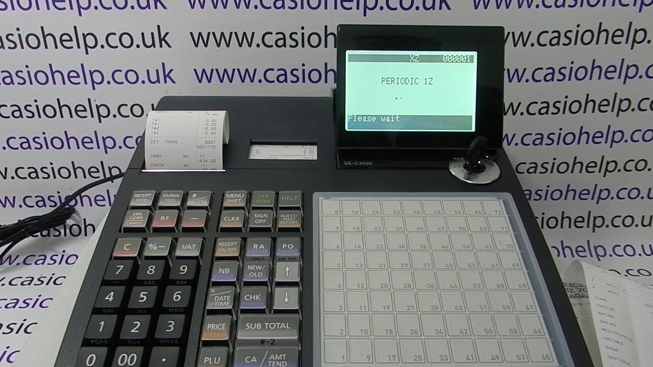 How To Take Weekly, Monthly Or Quarterly Reports On The Casio SE-C3500 Cash Register