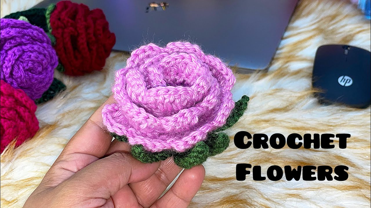 5-Minute Crochet Rose 🌹 So Beautiful!|Beginner-Friendly Crochet Rose | Step by Step#crochet #diy