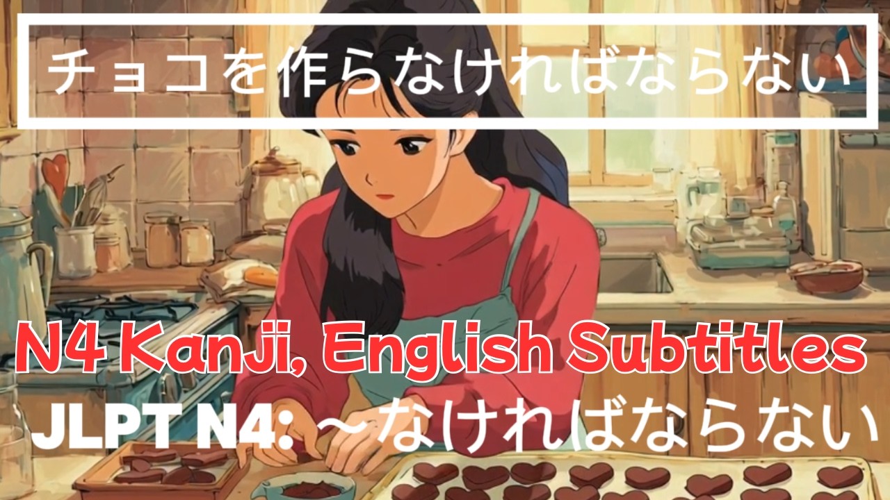 JLPT N4 〜なければならない Must/ Have to Valentine’s Day Chocolate Japanese Grammar Song N4 Kanji & Hiragana