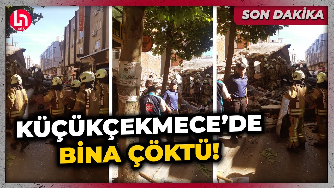 SON DAKİKA! Küçükçekmece'de bina çöktü!