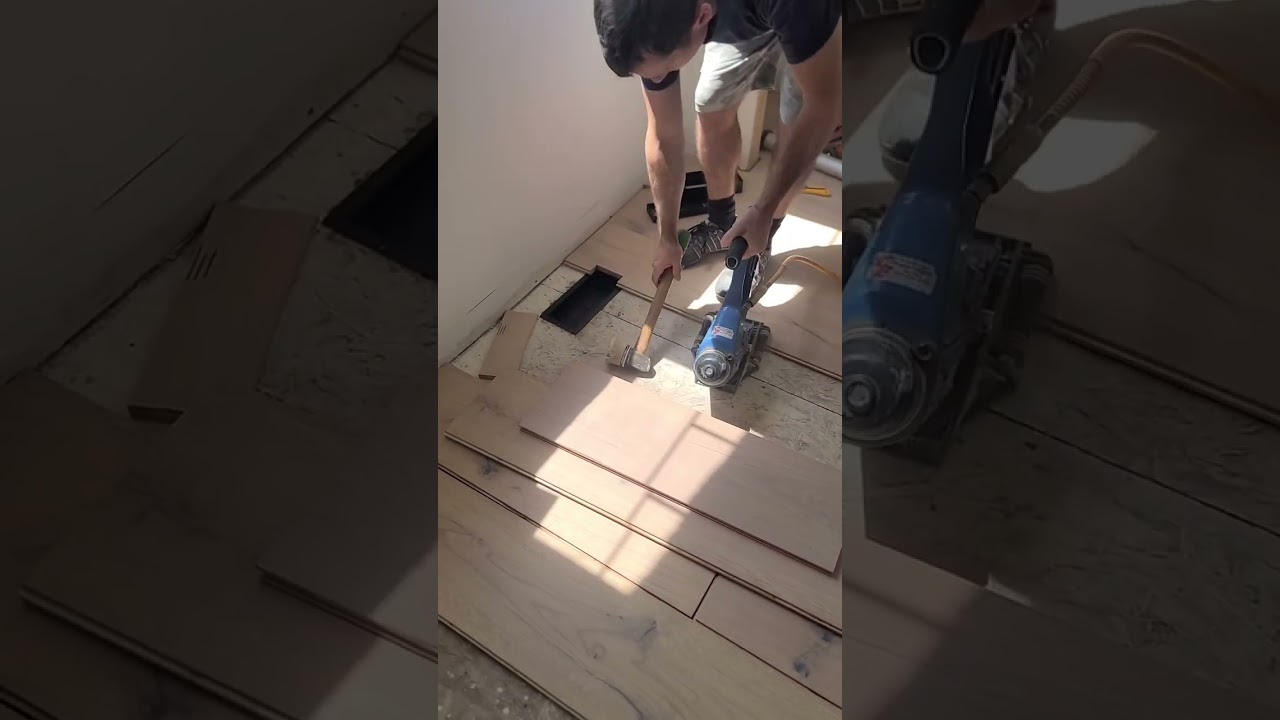 This is how we lay down floors in our projects! Isn&rsquo;t it satisfying? #floorwork #basementapproved #