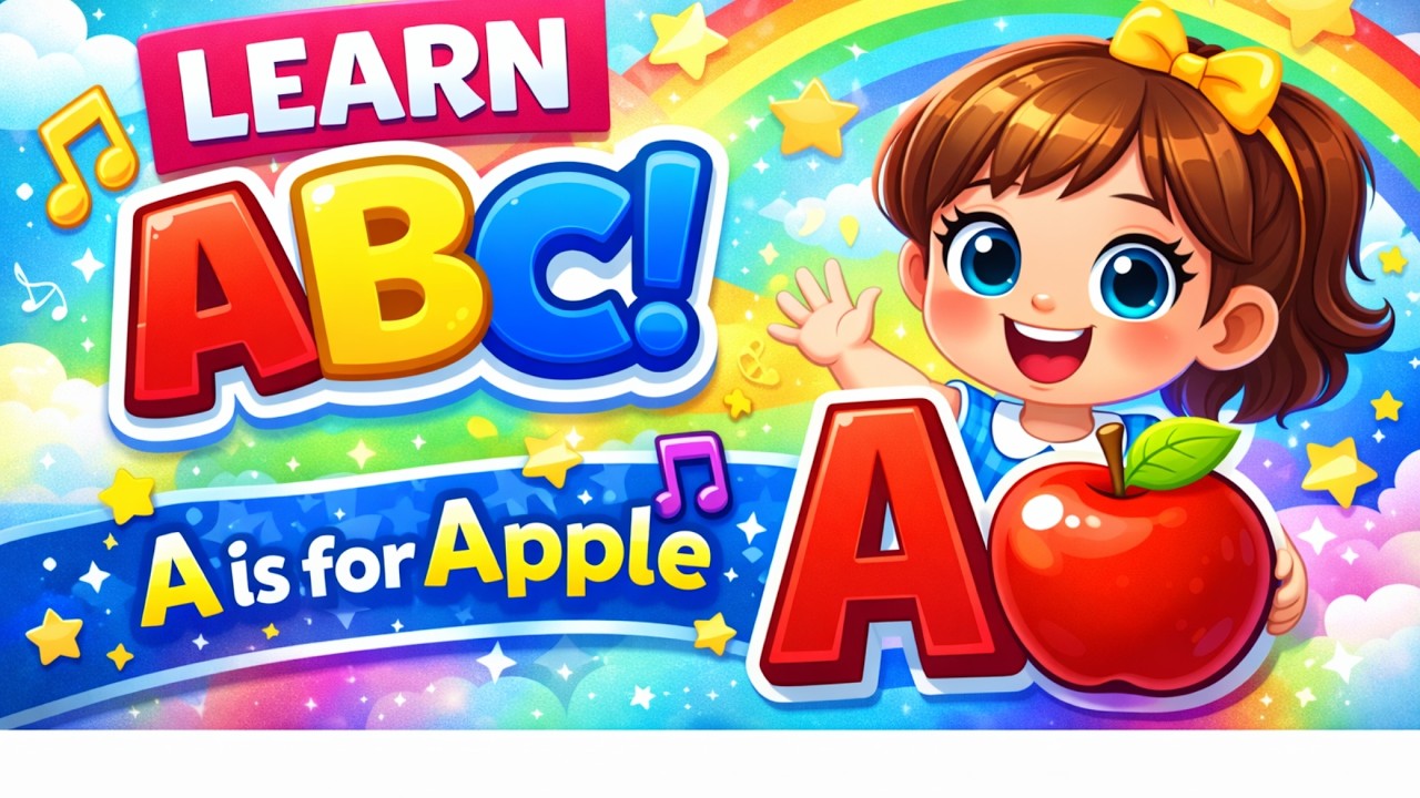🎵 ABC Alphabet Song  A Is for Apple 🍎  Learn Letters & Words for Kids  Fun Phonics Song