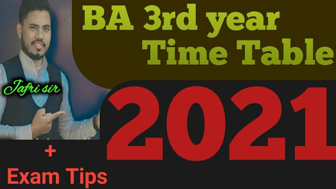 BA 3rd year Time Table 2021 // Wahid jafri