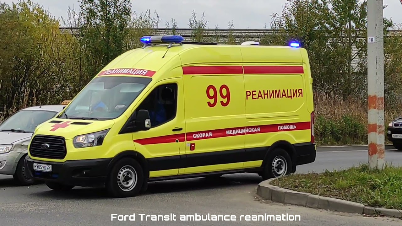 Russian ambulance | Ford Transit with siren manual + horn, off