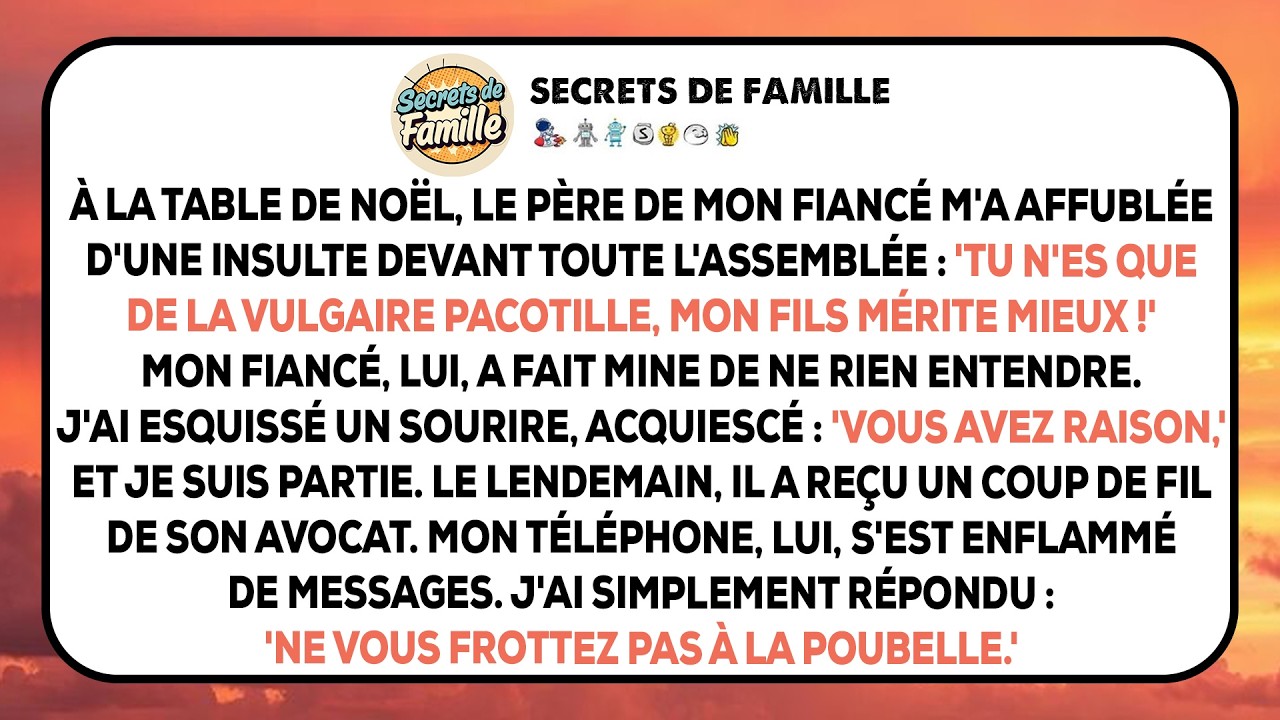 À Noël, le père de mon fiancé m'a traitée de 