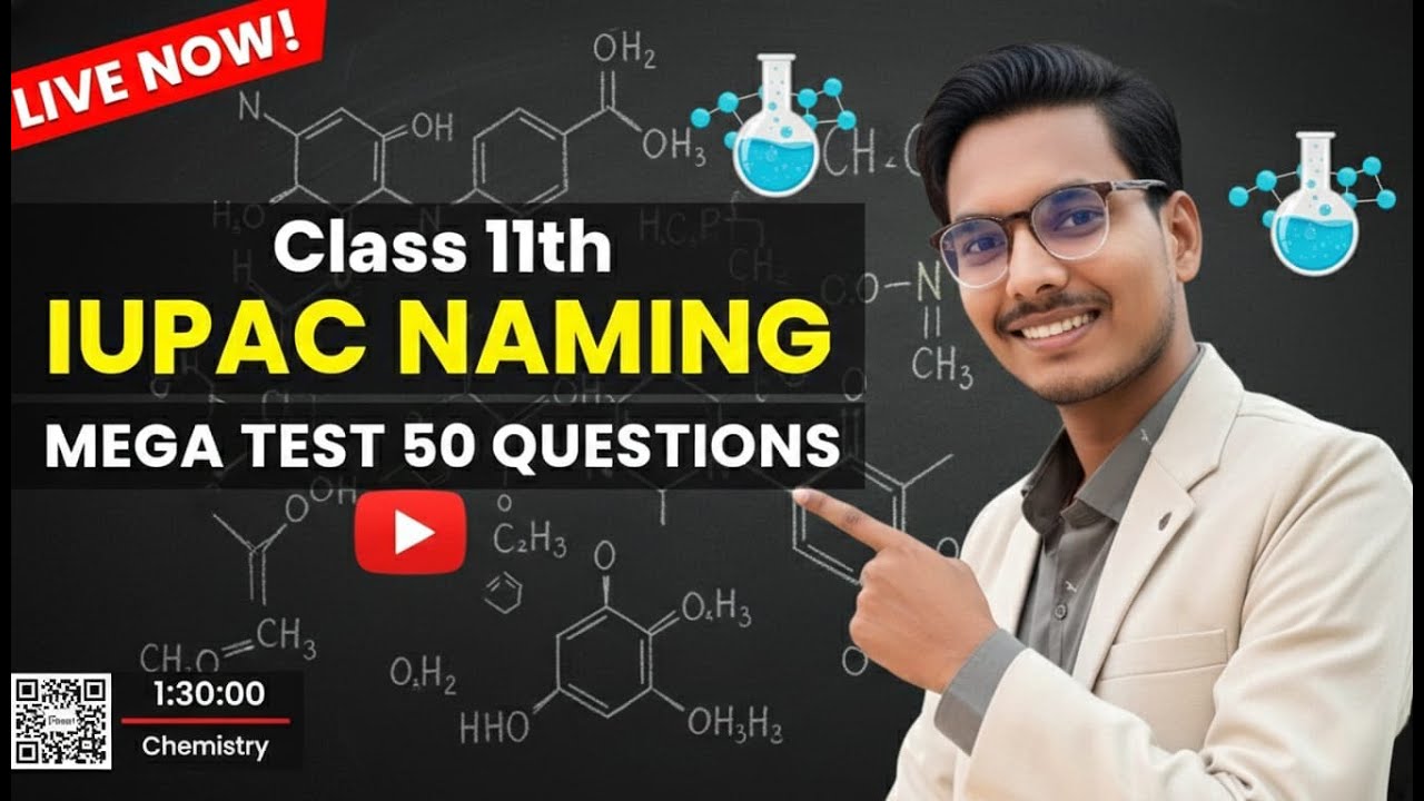 IUPAC NOMENCLATURE MEGA TEST  CLASS 11TH BY- VIKAS SIR
