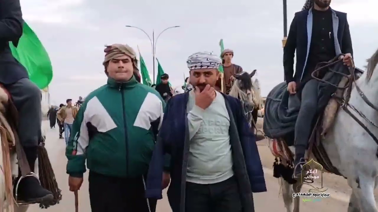 اعلام موكب ضعن سبايا سيد الشهداء ع اهالي العماره زياره الامام الكاظم عليه السلام (صدوقي السيد)