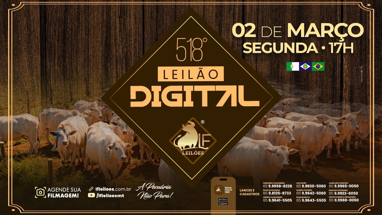 518º  Leilão Digital da LF Leilões  02 03 2026 17:00 horas.