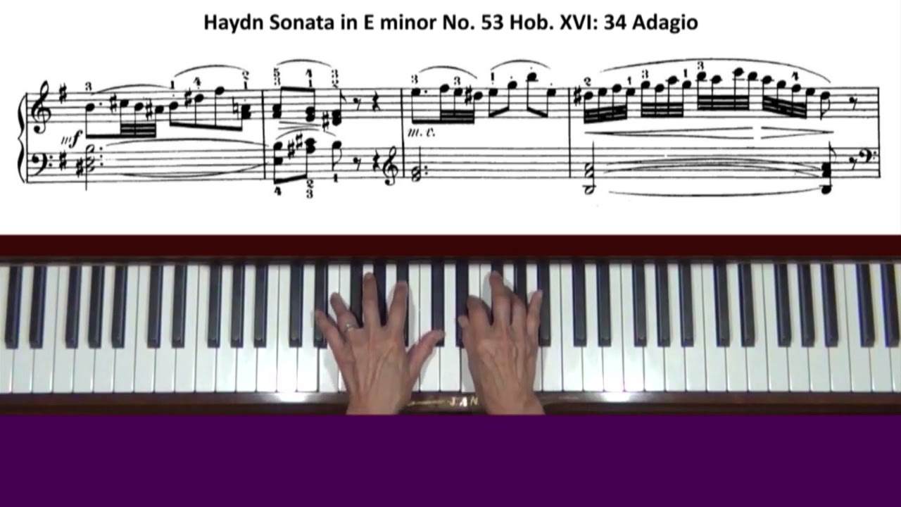 Haydn Sonata No  53 HobXVI34 Adagio Piano Tutorial