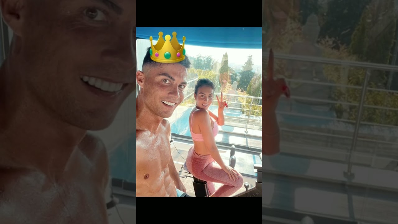 Ronaldo and his girlfriend #18 ✅️ in Gym  🏋&zwj;♂️🤎💜❤ #life #couple #enjoy #gym #shorts #football