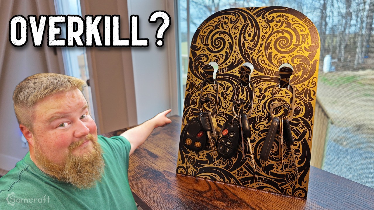 I Made an Overkill Key Holder Using a Water Jet & UV Printer