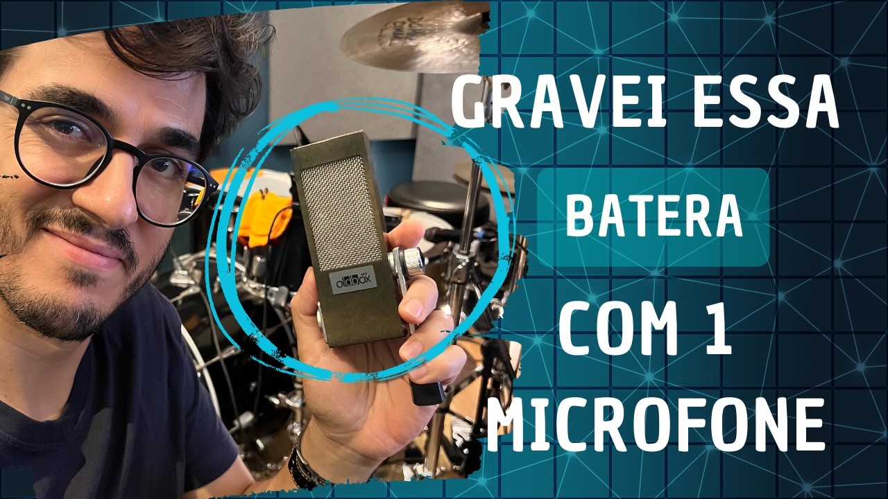 Gravando batera com um microfone: 