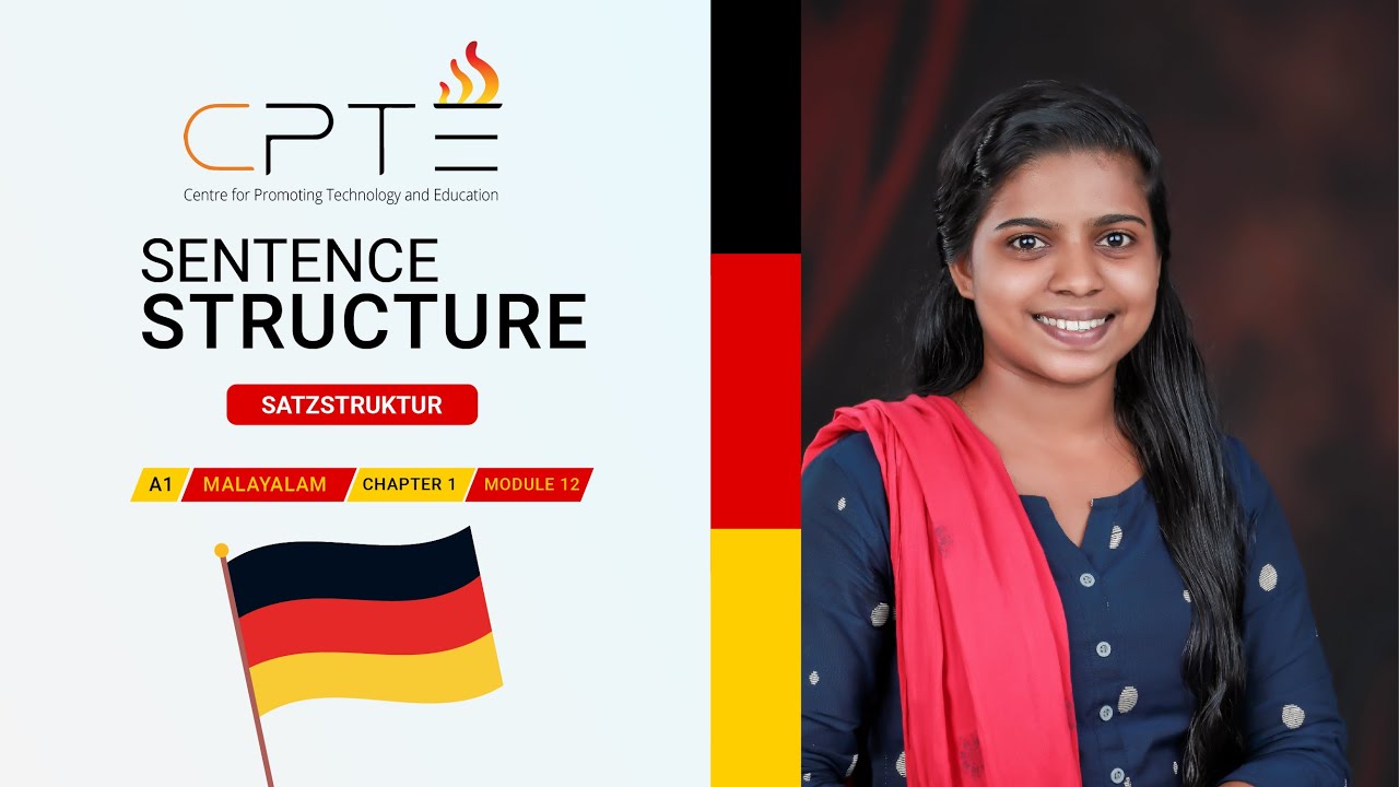 LEARN GERMAN SENTENCE STRUCTURE IN MALAYALAM | SATZSTRUKTUR |  LEVEL  A1 | CHAPTER 1 | MODULE 12