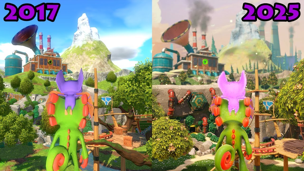 Yooka-Laylee (2017) vs. Yooka-Replaylee Demo (2025) - Graphics Comparison