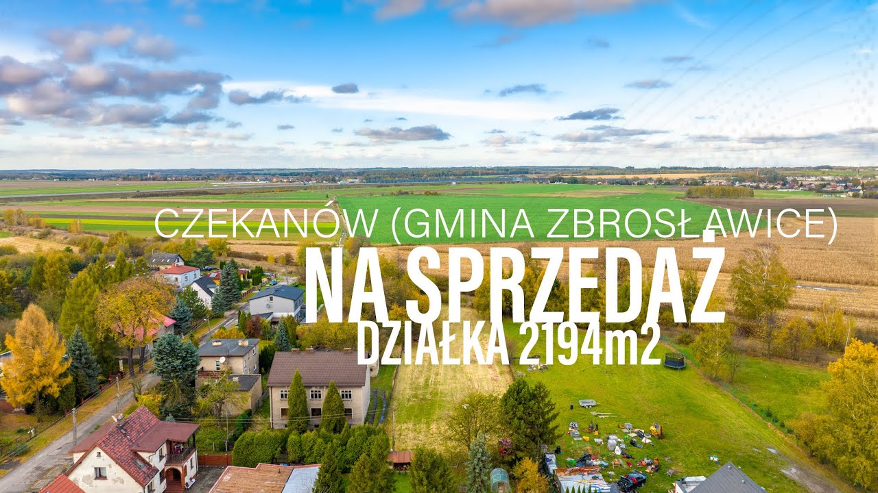 Działka budowlana w Czekanowie (gmina Zbrosławice) w 2 linii zabudowy - 2194m2