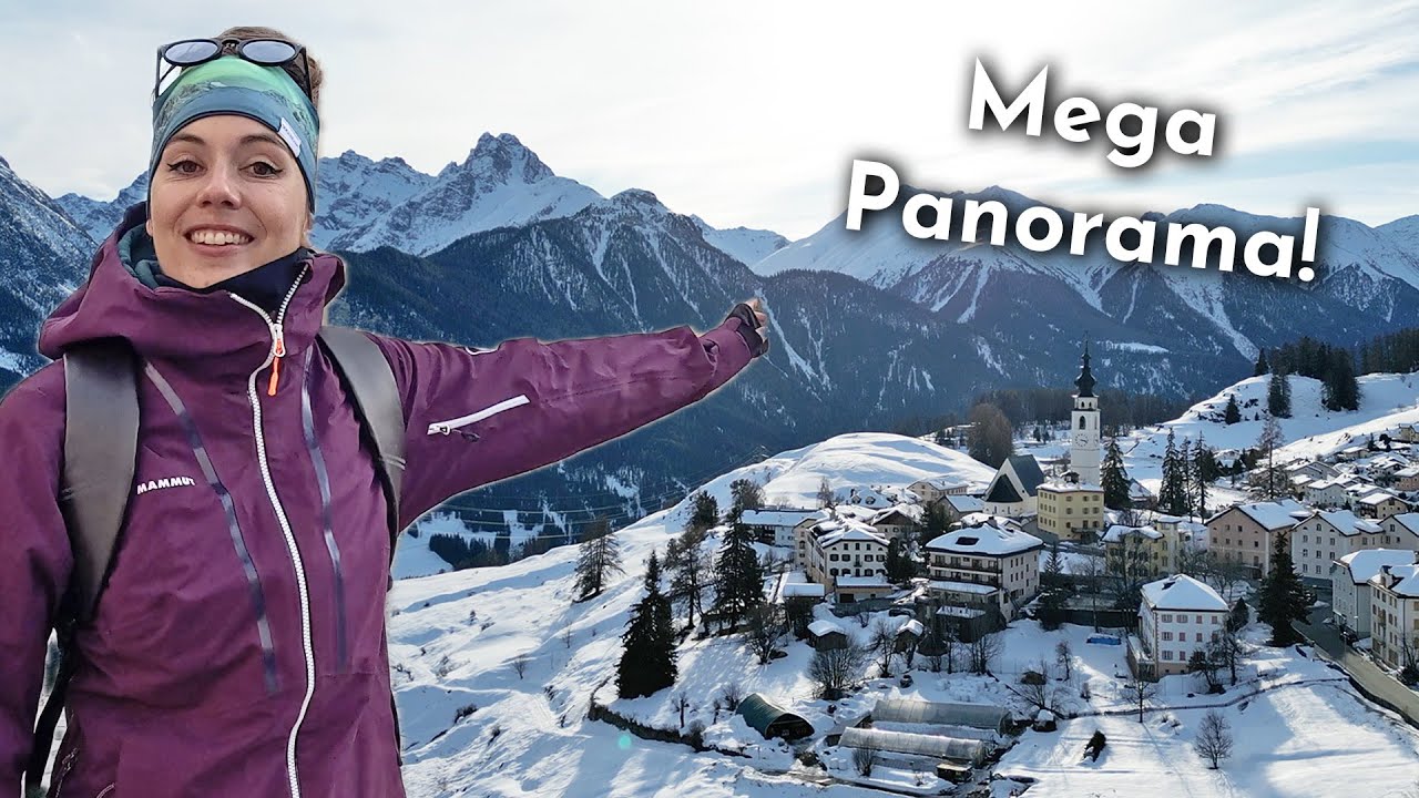 Wundersch&ouml;ne Winterwanderung in den Alpen: Mehrtagestour im Engadin