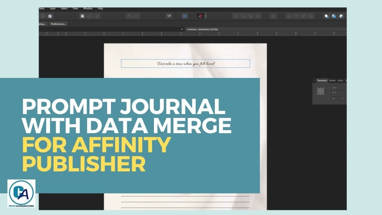 Create a Prompt Journal in Affinity Publisher with Data Merge