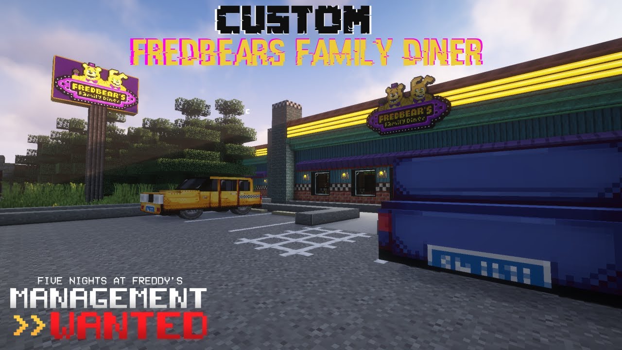 I Built my own CUSTOM FREDBEAR'S FAMILY DINER | Map Tour | Minecraft Management Wanted Mod