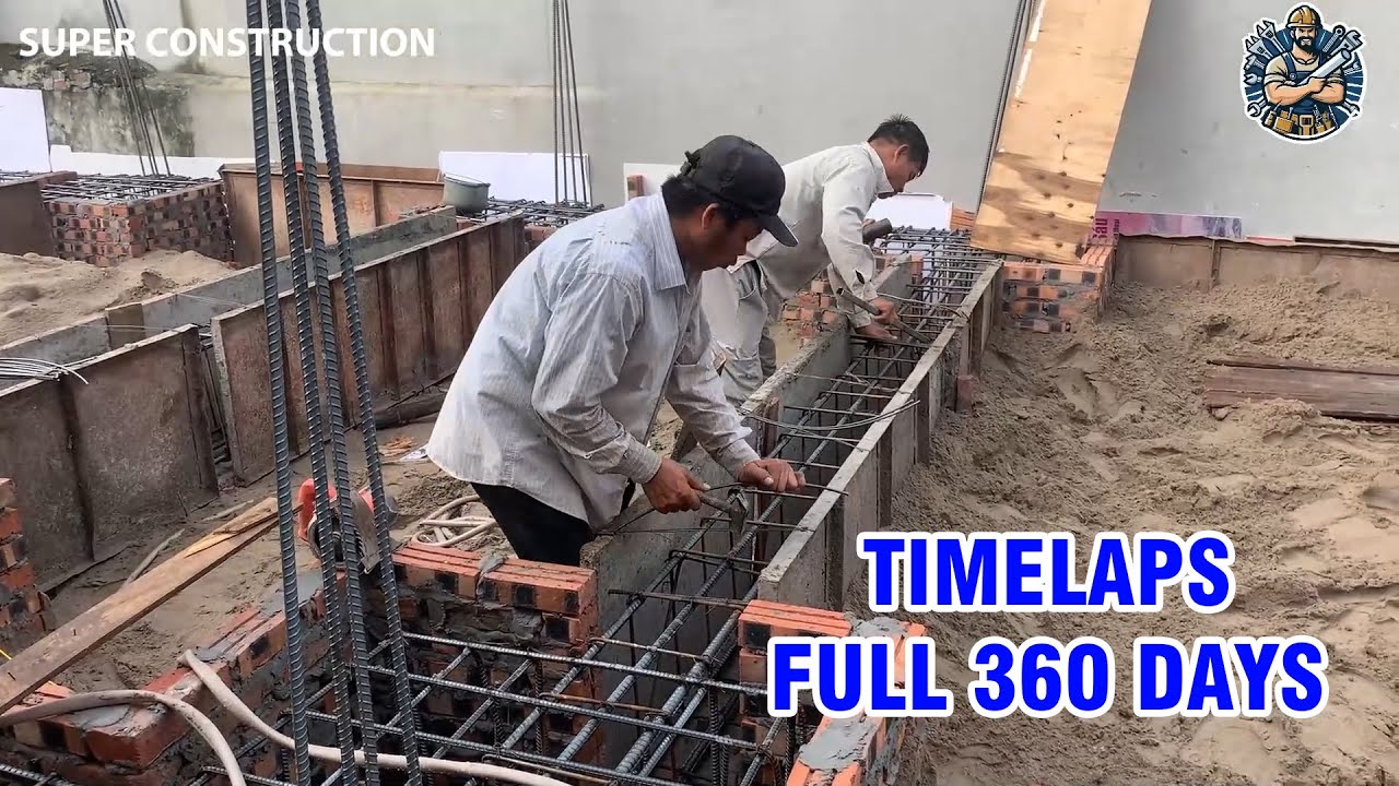 TIMELAPS Full video 360 Days Building A 50.000$ House - Traditional Construction