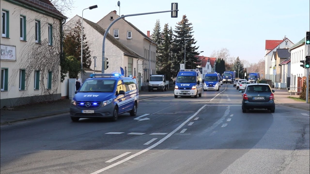 THW Kolonnenfahrt der Ortsverbände Leipzig, Eilenburg, Grimma, Gera und Torgau [Einsatzfahrt]
