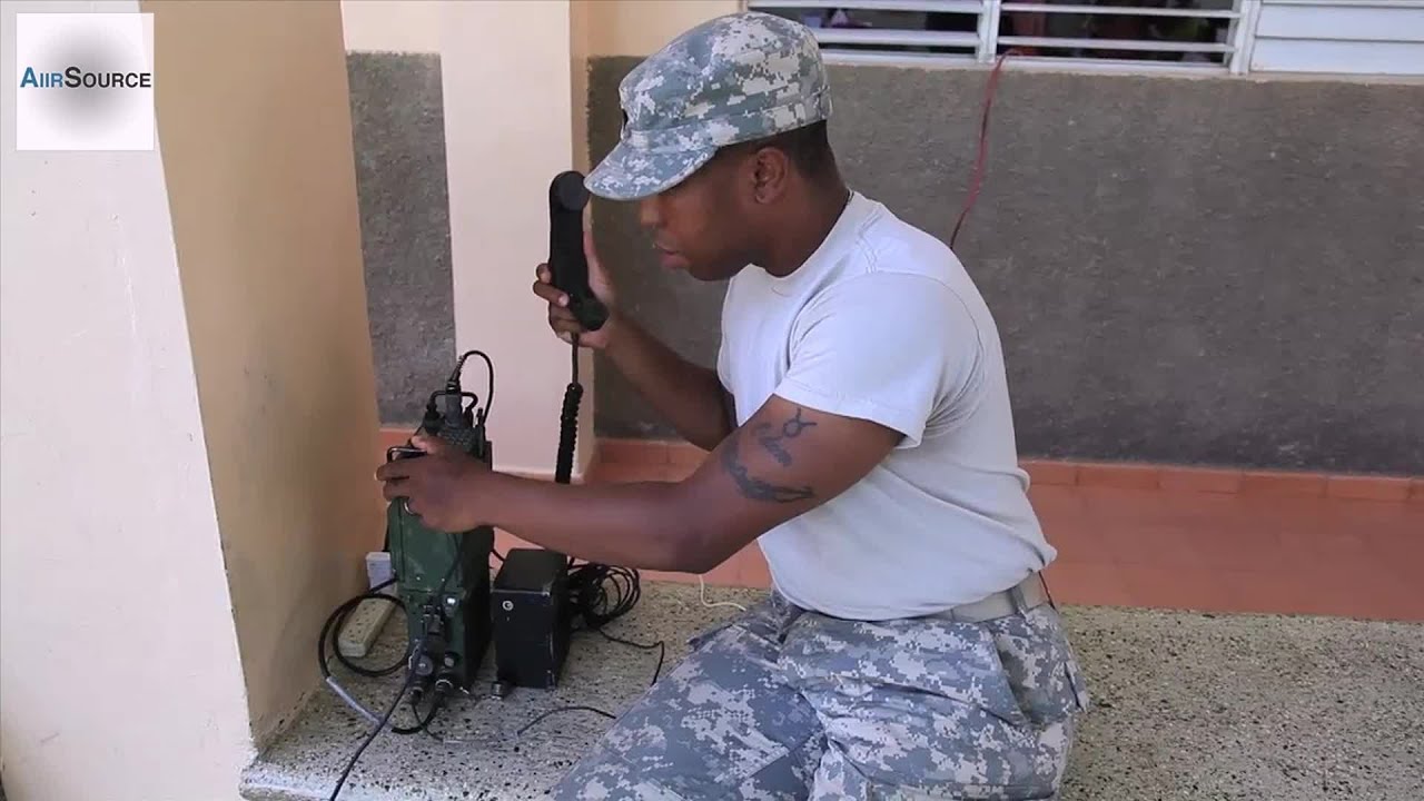 Army Specialist Prepares a Falcon-III PRC-117G Radio