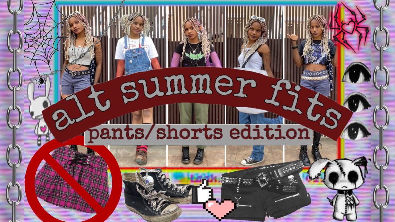 alt/grunge summer outfits: pants/shorts edition (no skirts) !!