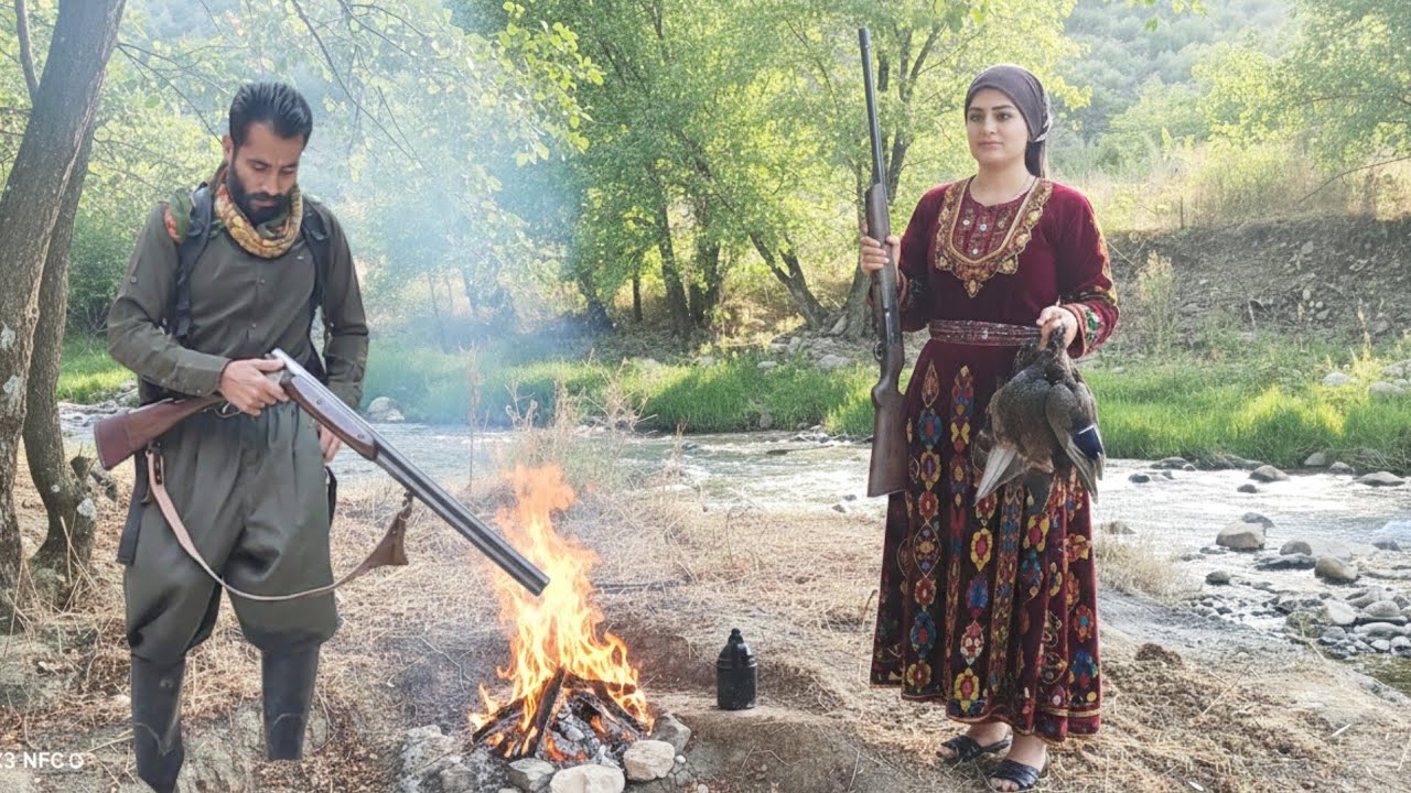 Rural life in Iran:Wild Duck Hunting & Traditional Cooking in the Heart of Nature 🦆🔥