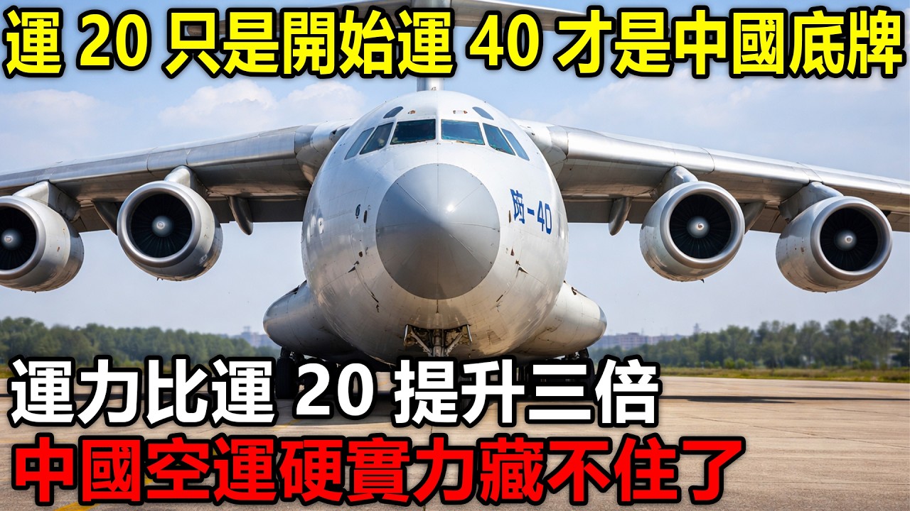 運20只是開始運40才是中國底牌，運力比運20提升三倍，中國空運硬實力藏不住了。