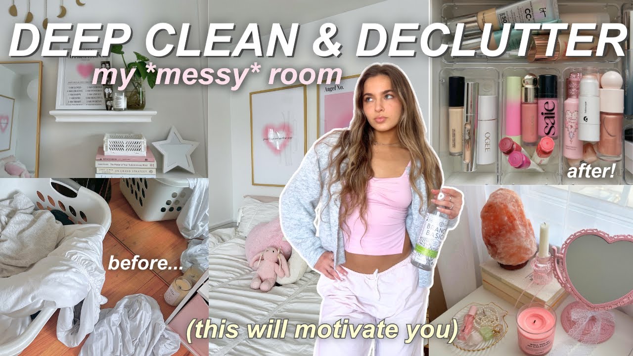 DEEP CLEAN & ORGANIZE WITH ME ✨spring cleaning my room