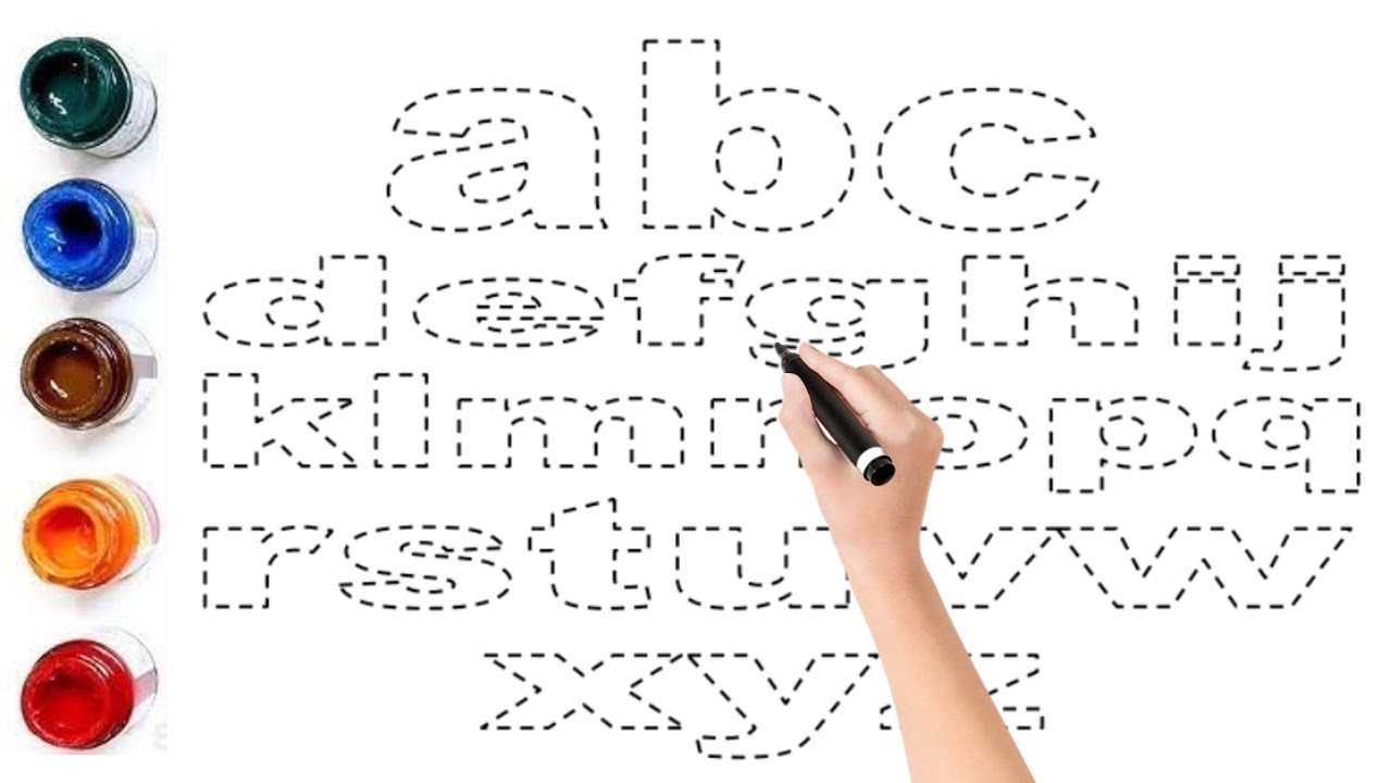 Learn to Draw and Paint Alphabet Small Letters a to z | abc Drawing for Kids Toddlers | ABC Song 