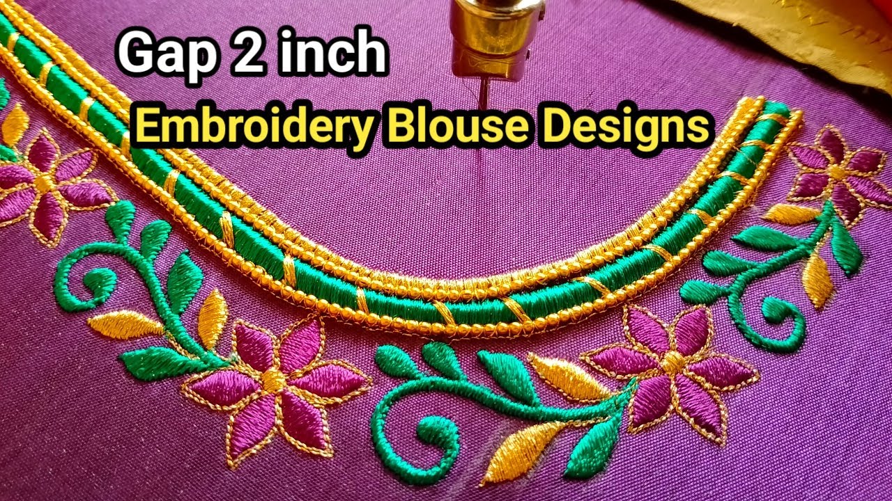 normal machine embroidery blouse designs ! sewing embroidery