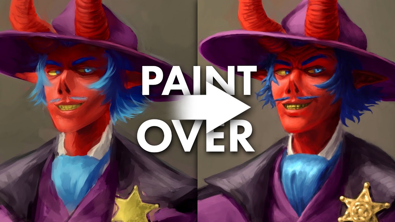 Realistic Cartoon Character: Paintover Lesson