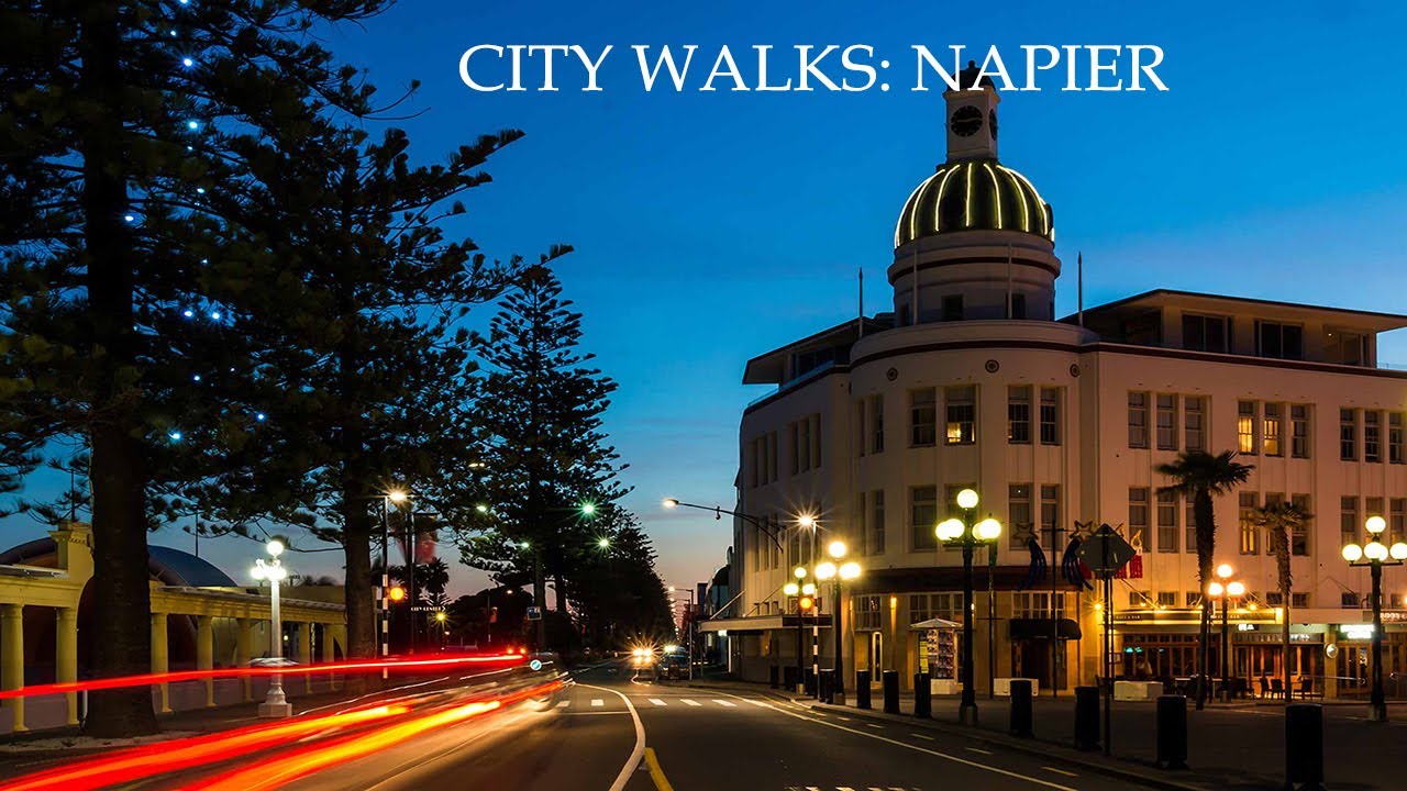 [4K] Napier - Walking Tour, Hawkes Bay, New Zealand