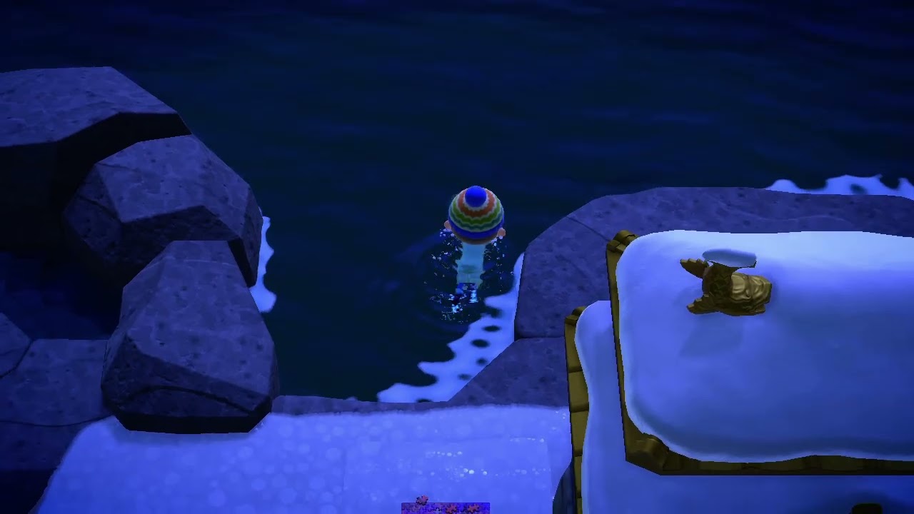 ACNH 3.0 update : swimming into the ocean with the puzzle glitch on a Slumber island !