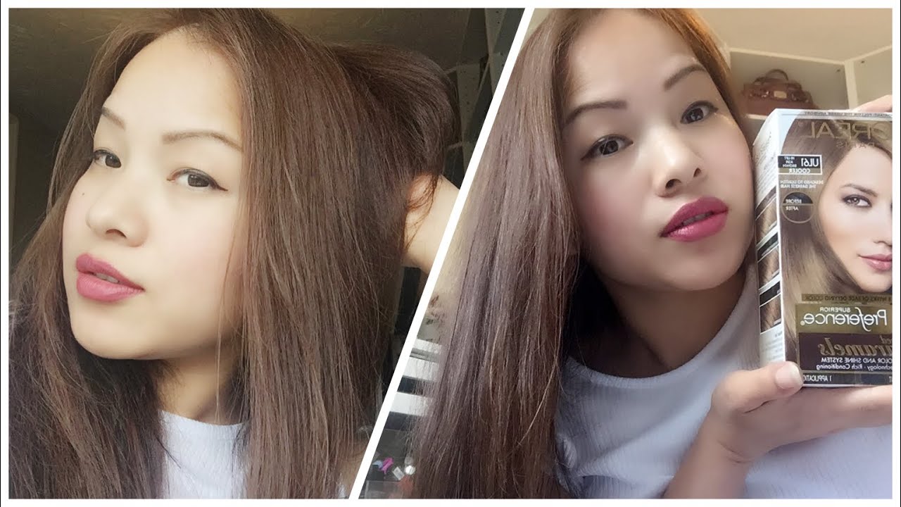 How to dye Asian hair-Black Hair to Ash Brown / Loreal UL61 2016