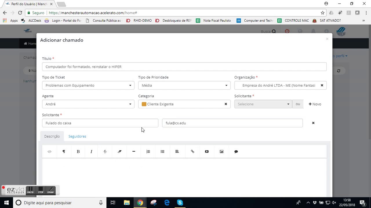 1 - Acelerato Abertura de chamado