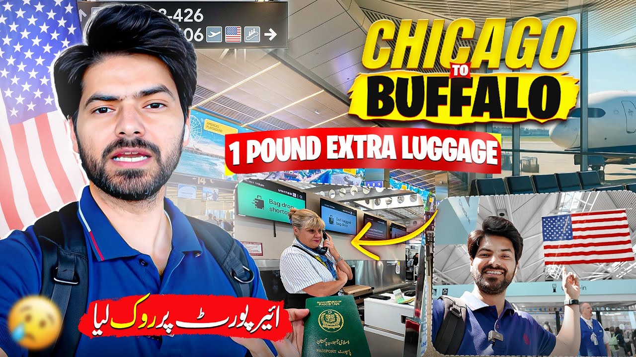 1 Pound Extra Luggage 😩 = Full Airport Drama! 😱 | Chicago ✈️ Buffalo | USA Vlogs | Abdul Qadir