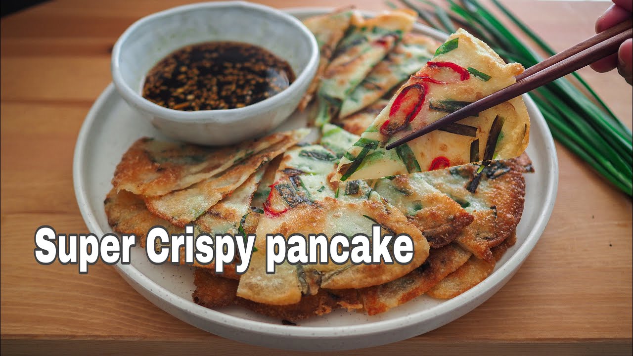 4-Ingredients Crispy Chive Pancake | Easy And Cheap Vegan Snacks