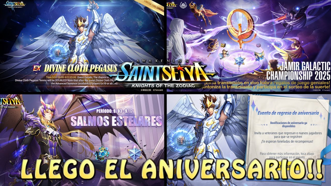 SUPER EVENTOS DEL ANIVERSARIO! TODOS LOS DETALLES!! Saint Seiya Awakening KOTZ