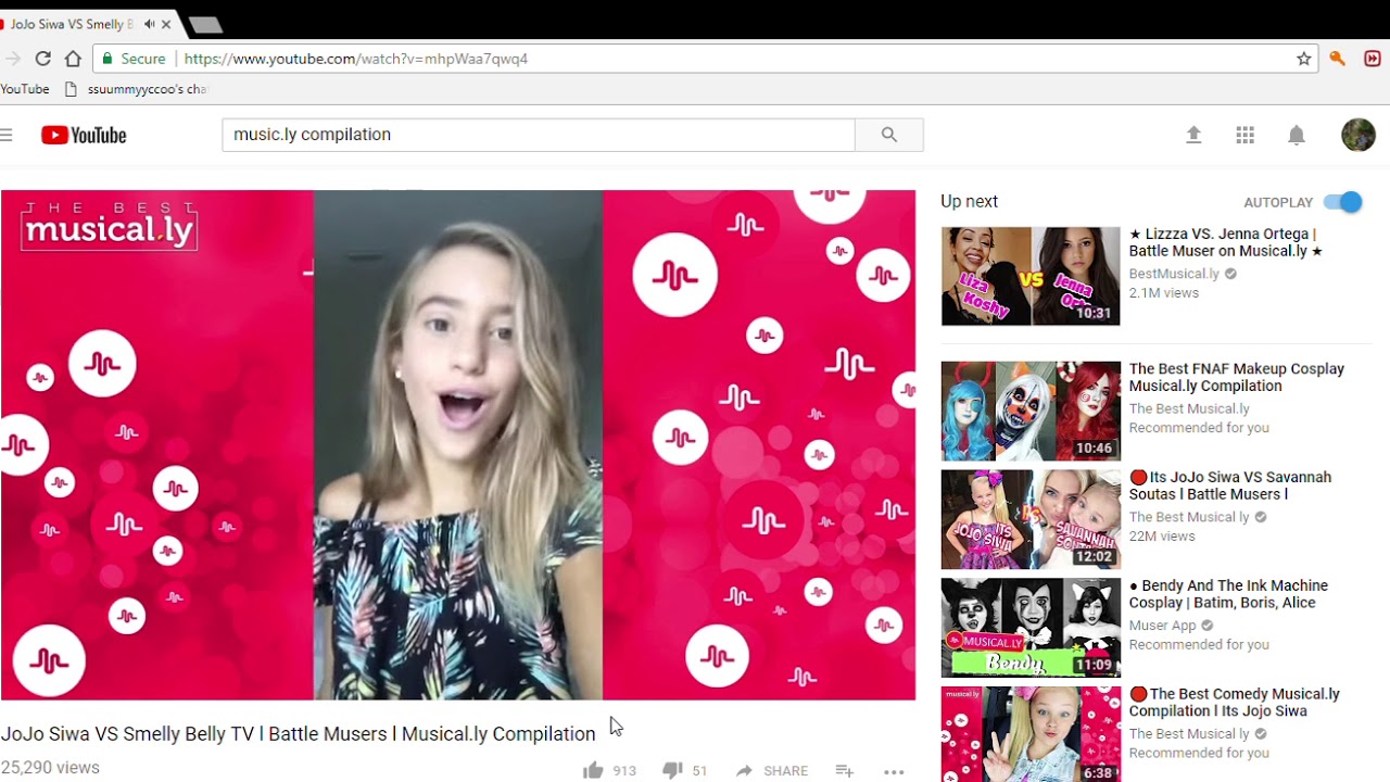 JoJo Siwa VS Smelly Belly TV l Battle Musers l Musical ly Compilation   YouTube   Google Chrome 3 15