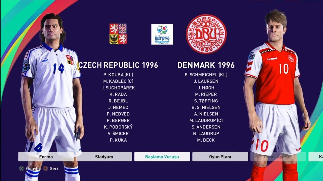 Euro 96 A Grubu 6.maç Czech Republic Denmark 