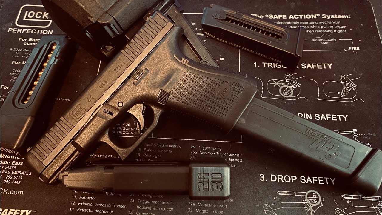 Удлиненный магазин Glock 44 и удлинитель магазина