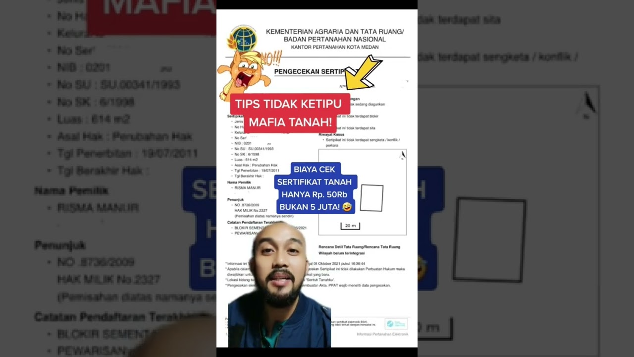 TIPS TIDAK KETIPU MAFIA TANAH! Biaya Cek Sertifikat Hanya Rp.50.000 BUKAN 5 JUTA! 🤣
