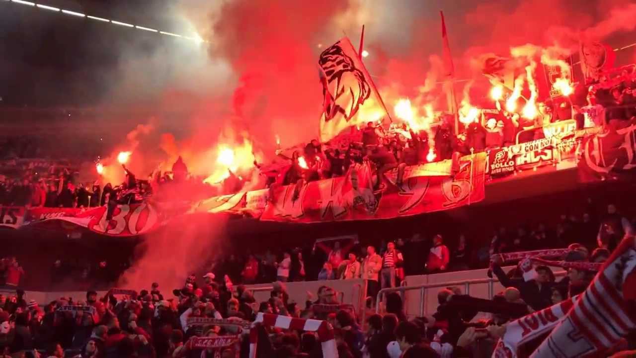Fortuna Düsseldorf - 1.FC Köln - 22.12.2013 - Gästeblock Pyro Intro