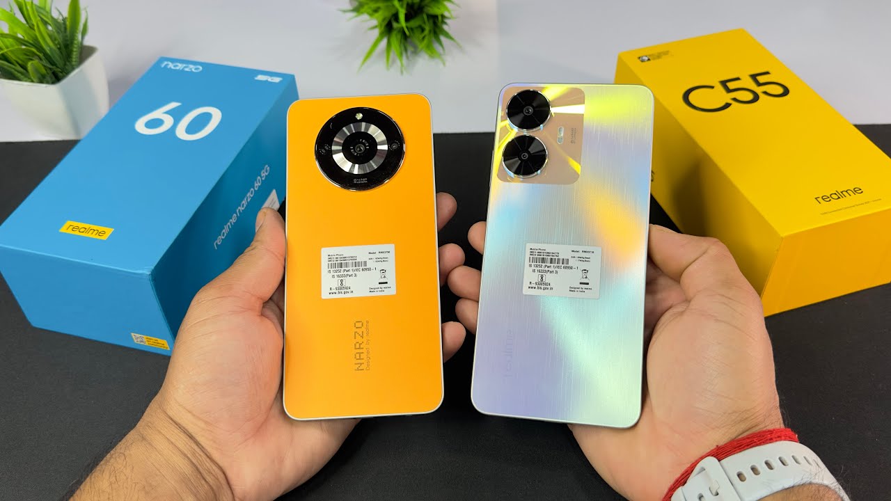 Realme Narzo 60 5G 🆚 Realme C55 || Unboxing & Comparison || Camera || Full Details in Hidni