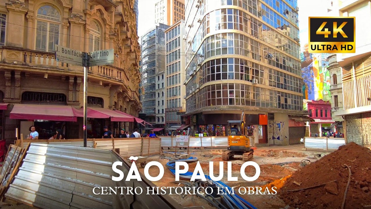 Centro Histórico de São Paulo em Obras | Caminhando em São Paulo 4K