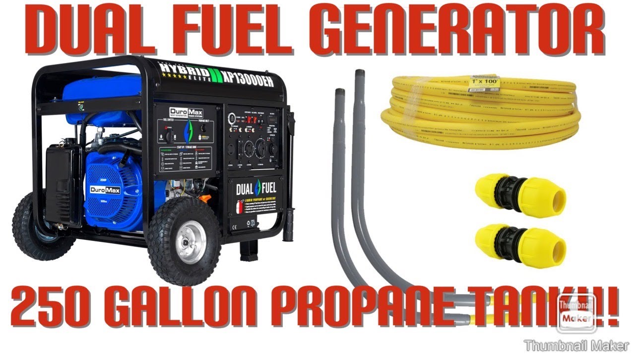Plumbing A Dual Fuel Generator For Propane with a 250 Gallon Propane Tank