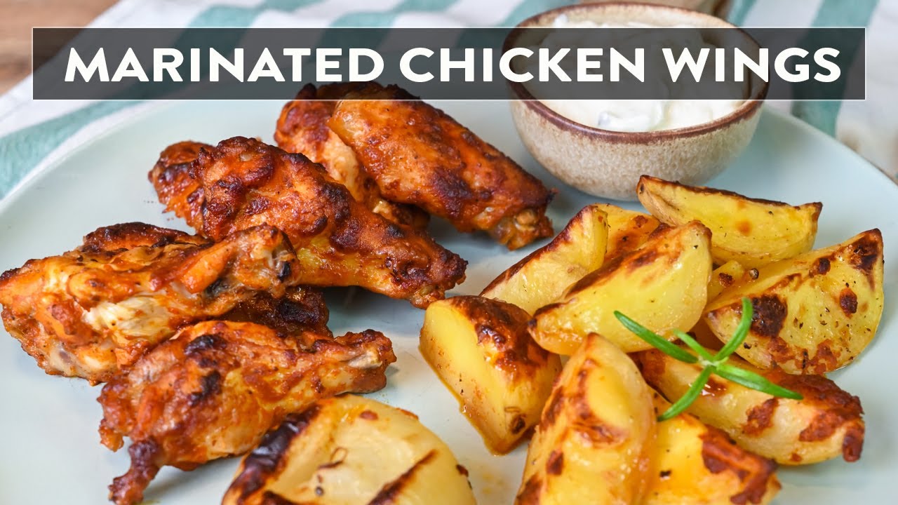 Marinated Chicken Wings & Baked Potatoes