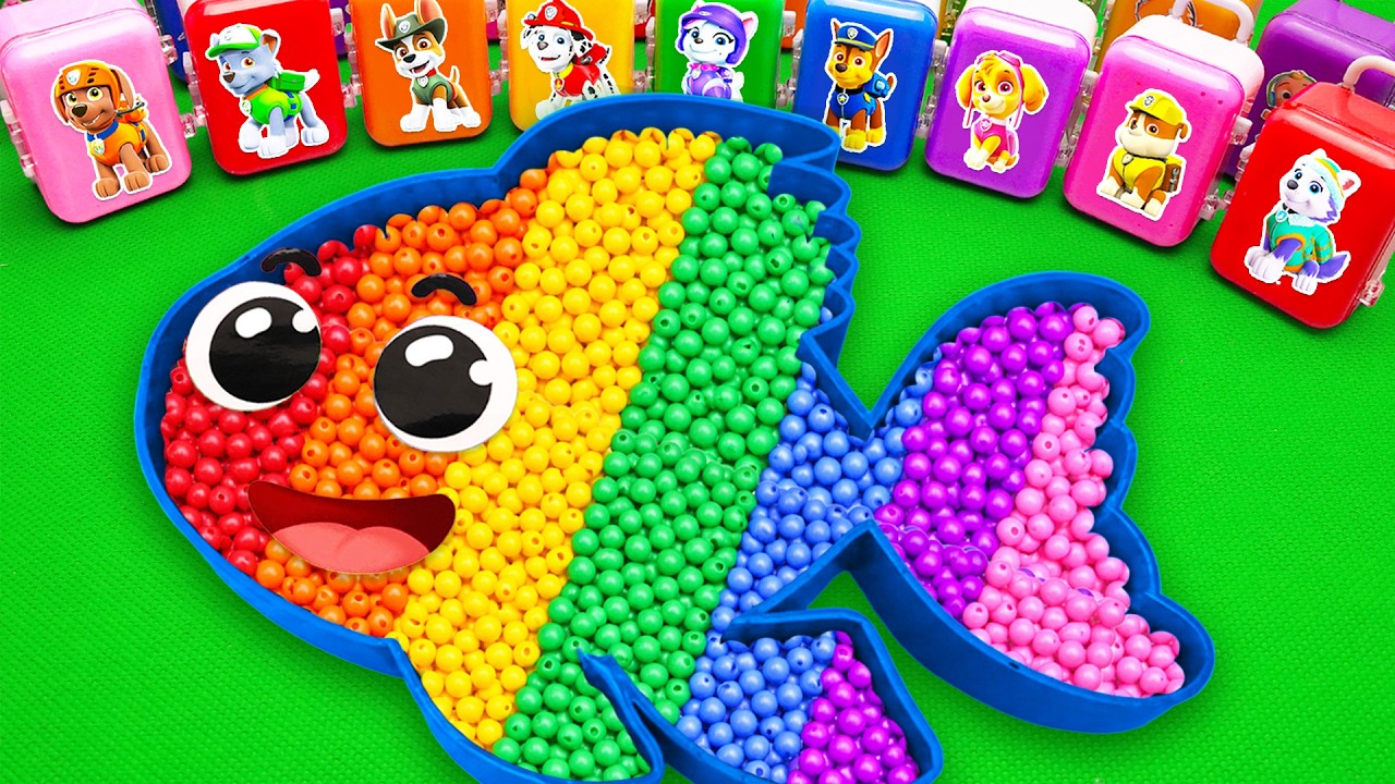 Satisfying ASMR 🌈 How To Make Rainbow Nemo Beads Bathtub With Glitter Slime in Suitcase CLAY
